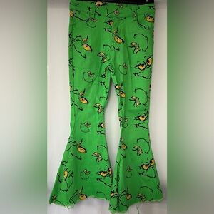 Girls Green Grinch Flare-bottom Jeans